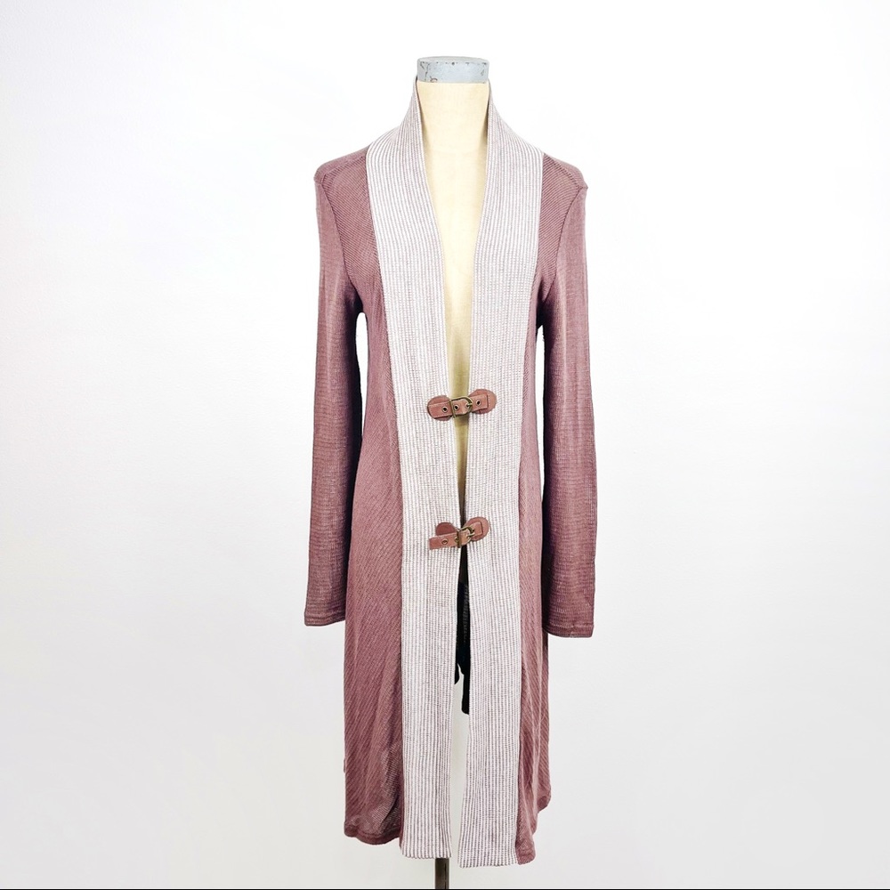 Simply Noelle Brown Knit Buckle Cardigan Sweater S